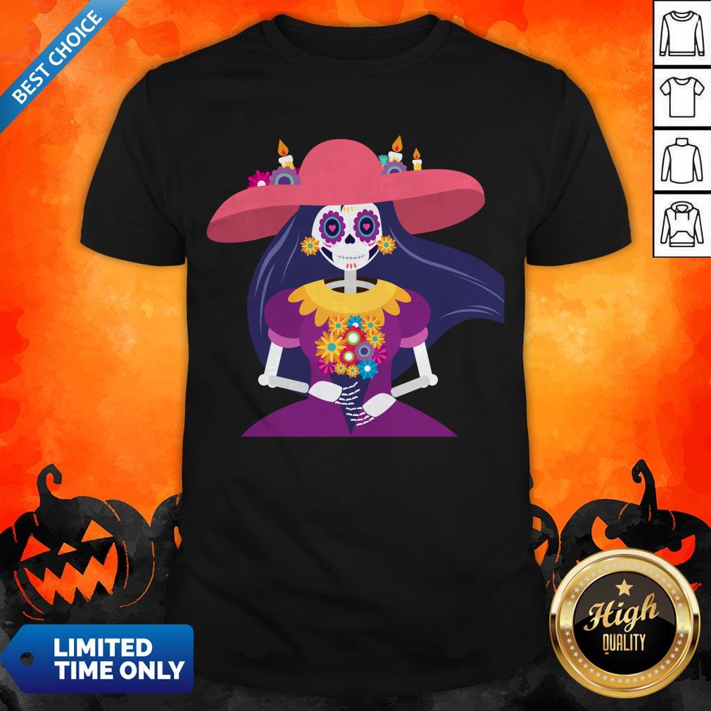 Skeleton Women Happy Day Of Dead Dia De Muertos Shirt