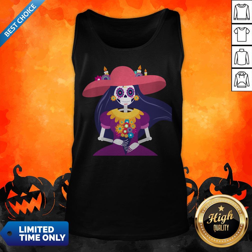 Skeleton Women Happy Day Of Dead Dia De Muertos Shirt