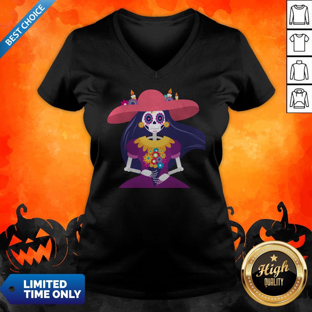 Skeleton Women Happy Day Of Dead Dia De Muertos Shirt