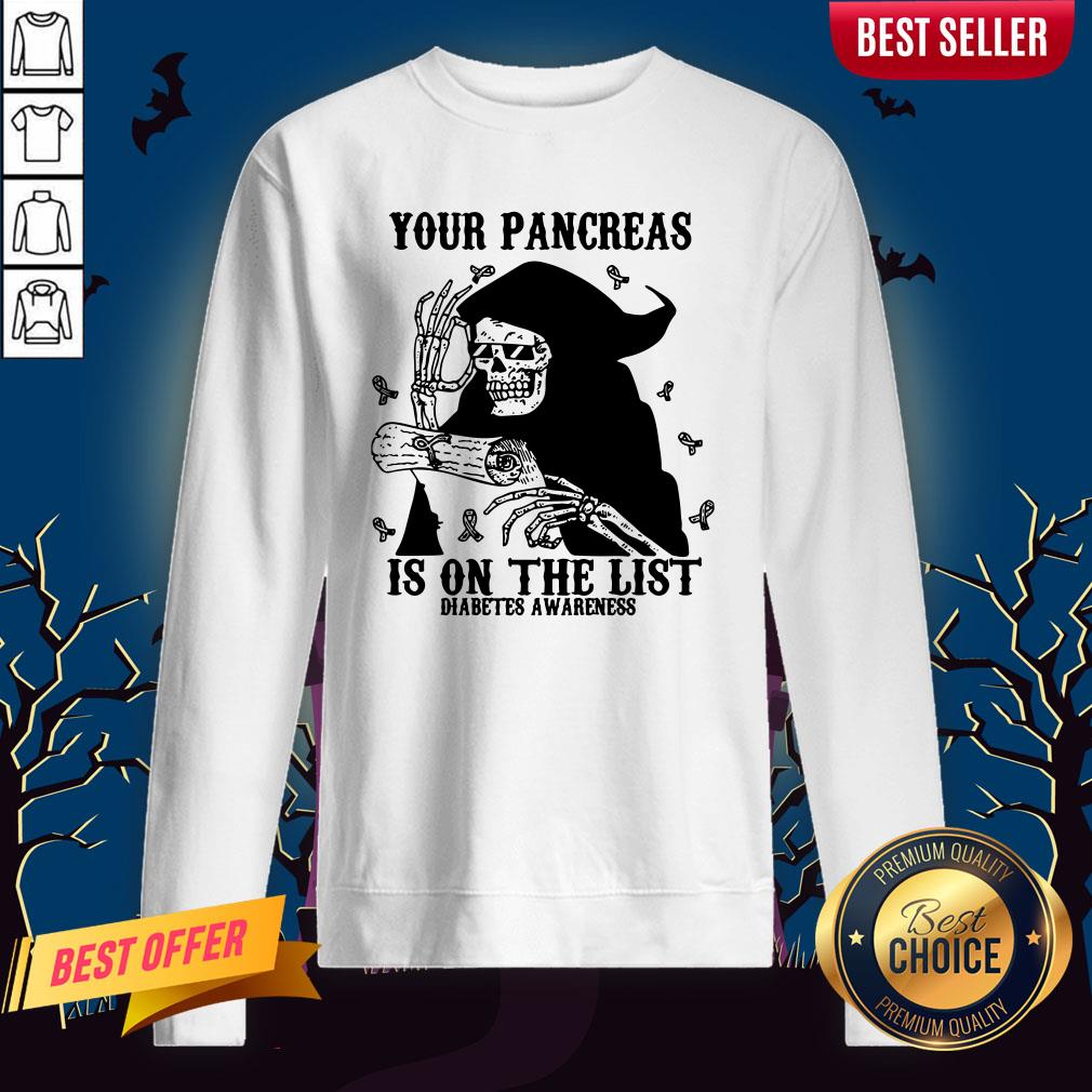 Skeleton Your Pancreas Is On The List Diabetes Awareness Shirt
