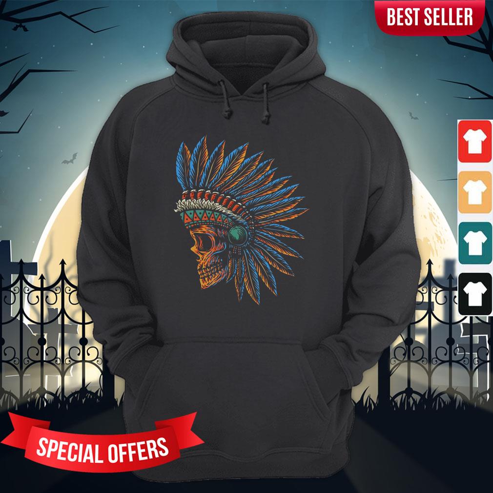 Skull Indian Side Position Day Of The Dead Retro Vintage Shirt