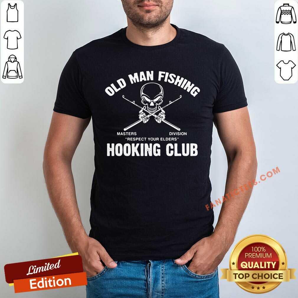 Skull Old Man Fishing Hooking Club Shirt