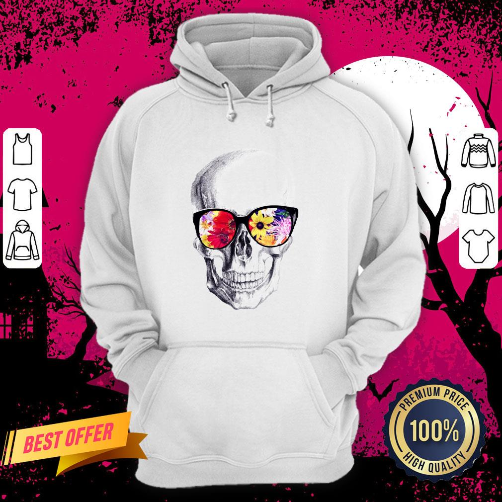 Skull With Floral Glasses Day Of The Dead Dia De Muertos Shirt