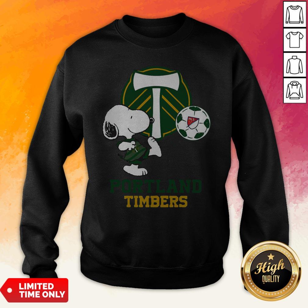 Snoopy Playing Soccer Portland Timbers Shirt