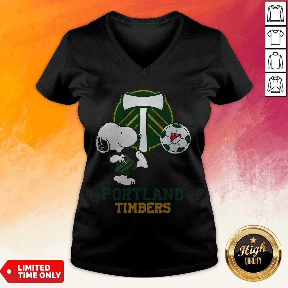 Snoopy Playing Soccer Portland Timbers Shirt