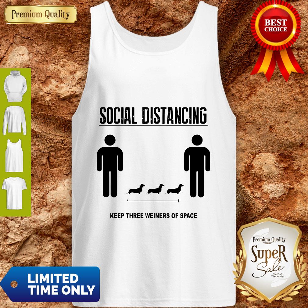 Social Distancing Dachshund Keep Three Weiners Of Space Shirt