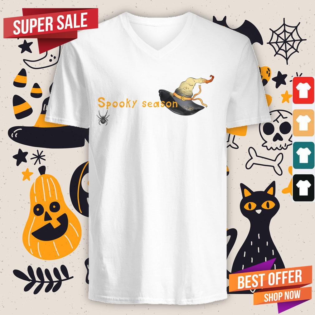 Spooky Season Halloween Witch Hat And Spider Shirt