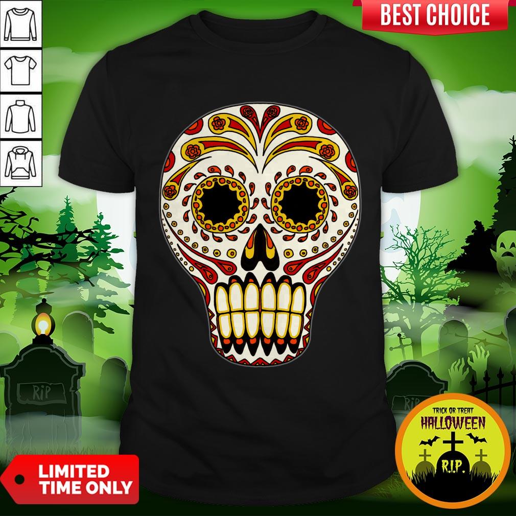 Sugar Skull Color Day Dead Dia De Los Muertos Mexican Holiday Shirt