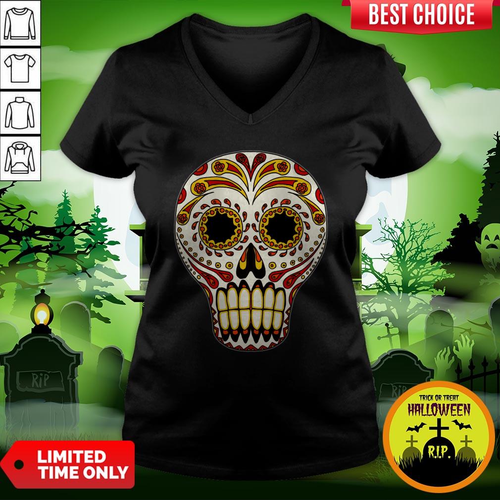 Sugar Skull Color Day Dead Dia De Los Muertos Mexican Holiday Shirt