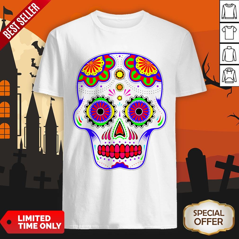Sugar Skull Color Dia De Muertos Day Of The Dead Shirt