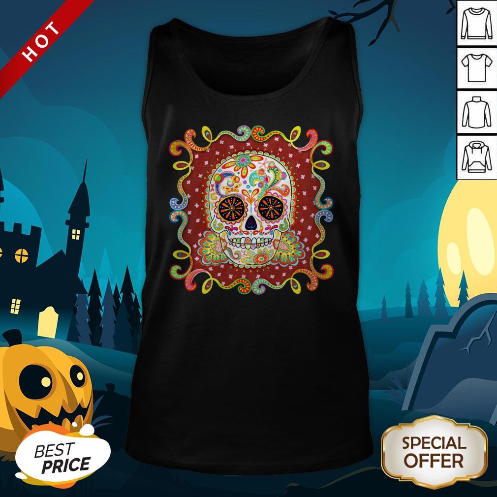 Sugar Skull Colorful Day Of The Dead Dia De Muertos Shirt