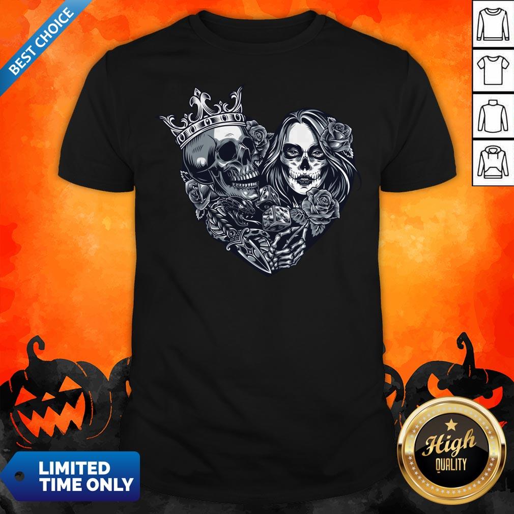 Sugar Skull Girl Dice Chicano Tattoo Vintage Shirt