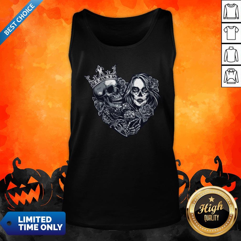 Sugar Skull Girl Dice Chicano Tattoo Vintage Shirt