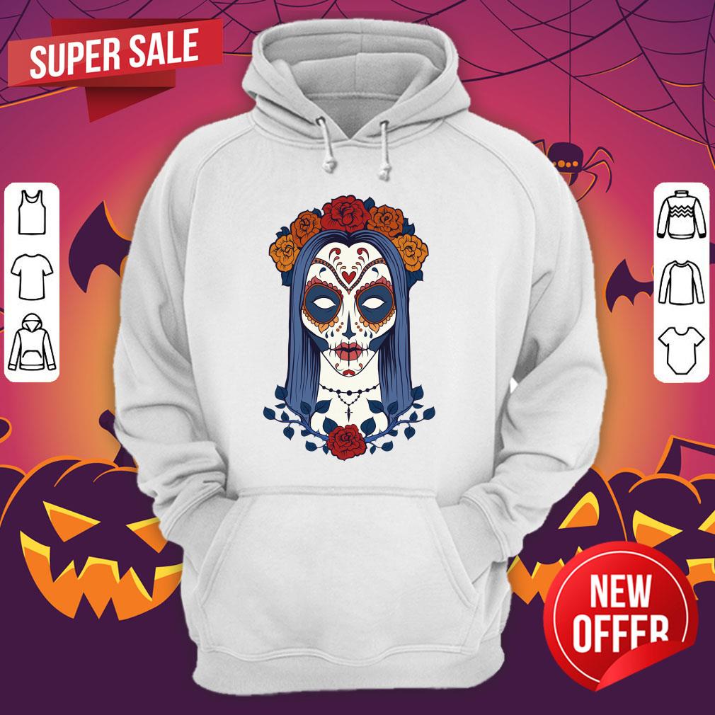 Sugar Skull Lady Woman Day Of The Dead Día De Los Muertos Shirt