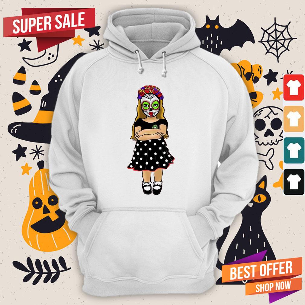 Sugar Skull Makeup Baby Cute Girl Day Of The Dead Muertos Shirt