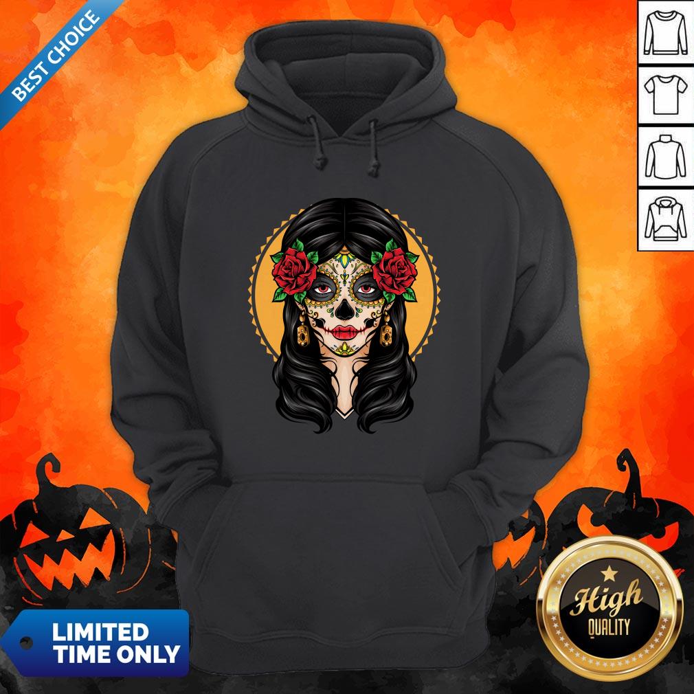 Sugar Skull Makeup Girl Beauty Day Of The Dead Muertos Shirt