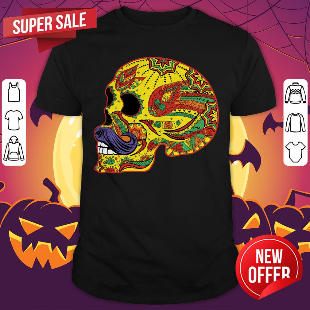 Sugar Skull Mustache - Cinco De Mayo Day Dead Shirt