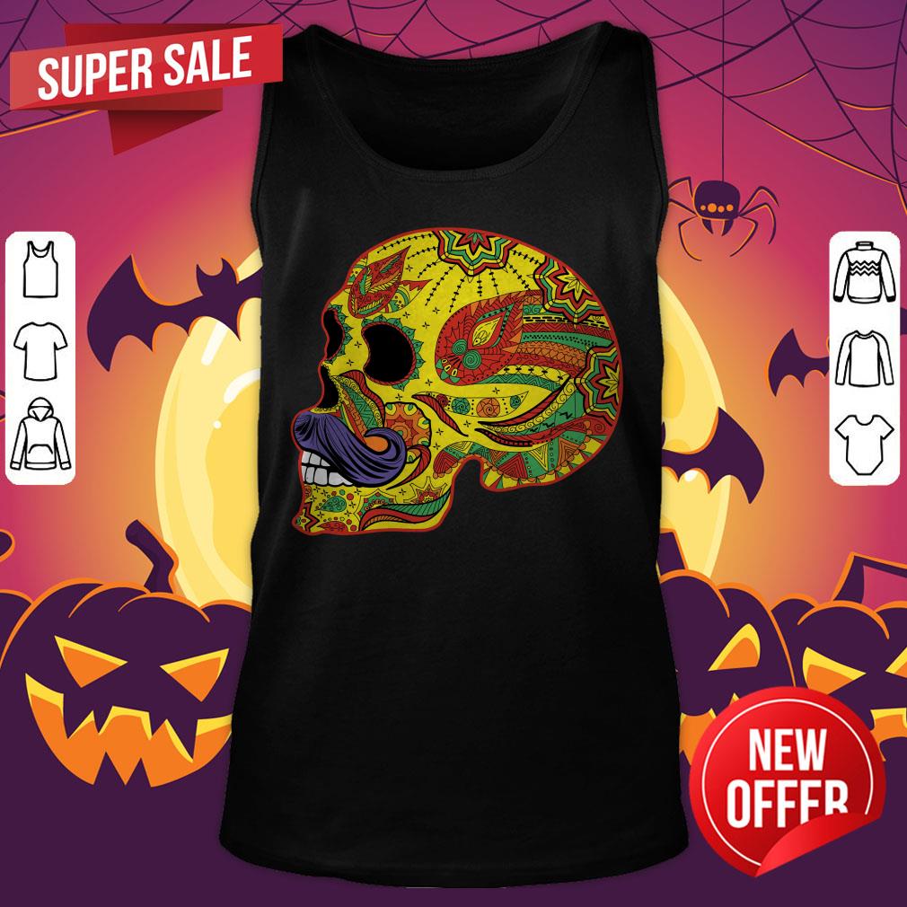 Sugar Skull Mustache - Cinco De Mayo Day Dead Shirt