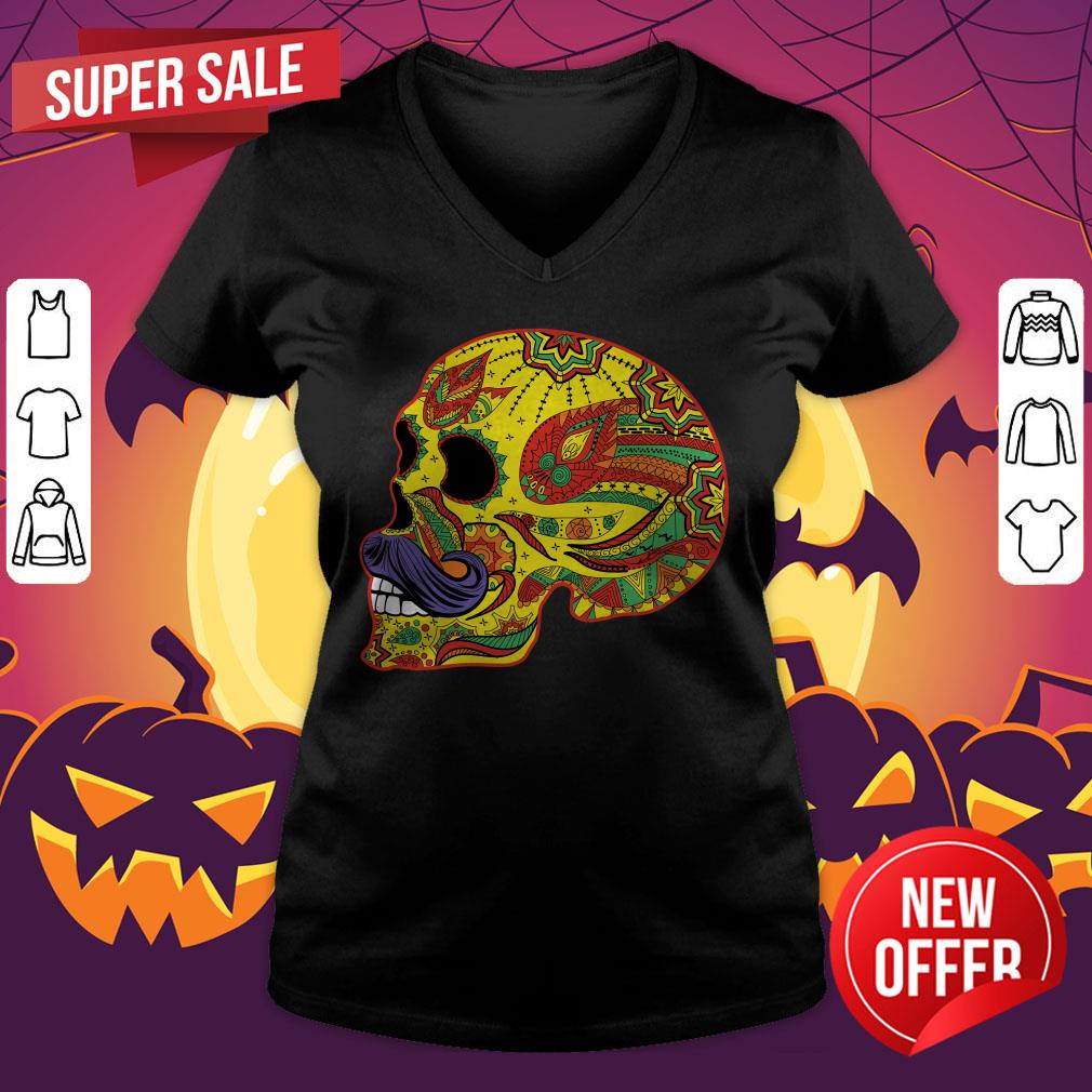 Sugar Skull Mustache - Cinco De Mayo Day Dead Shirt
