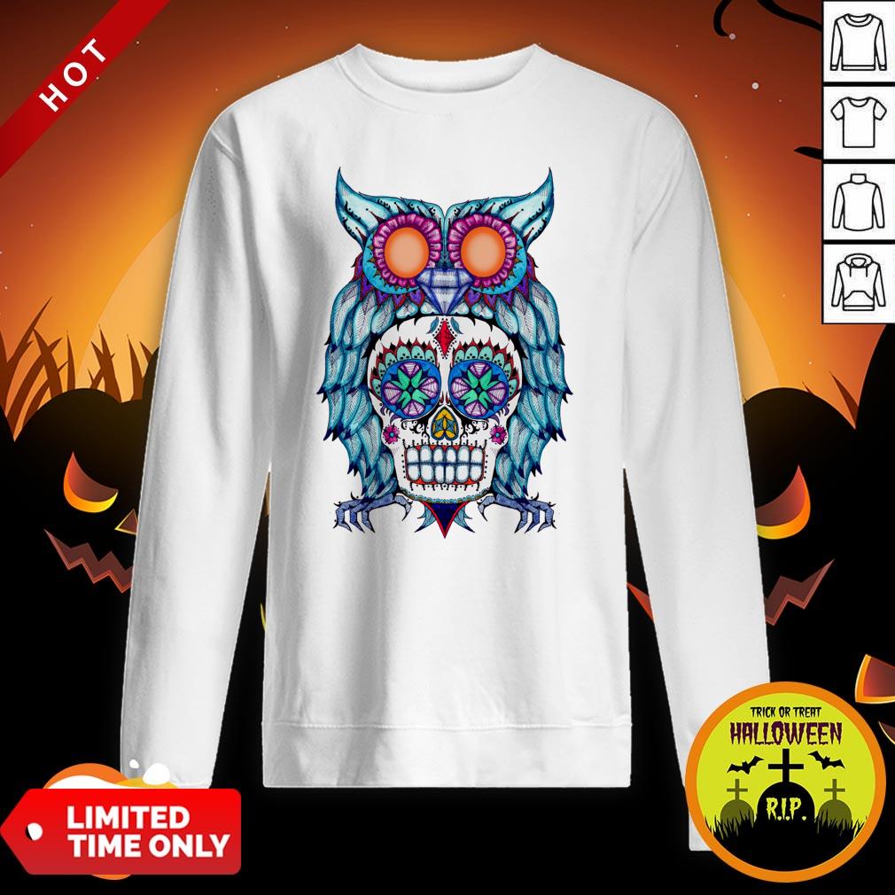 Sugar Skull Owl Dia De Muertos Day Of The Dead Mexican Shirt