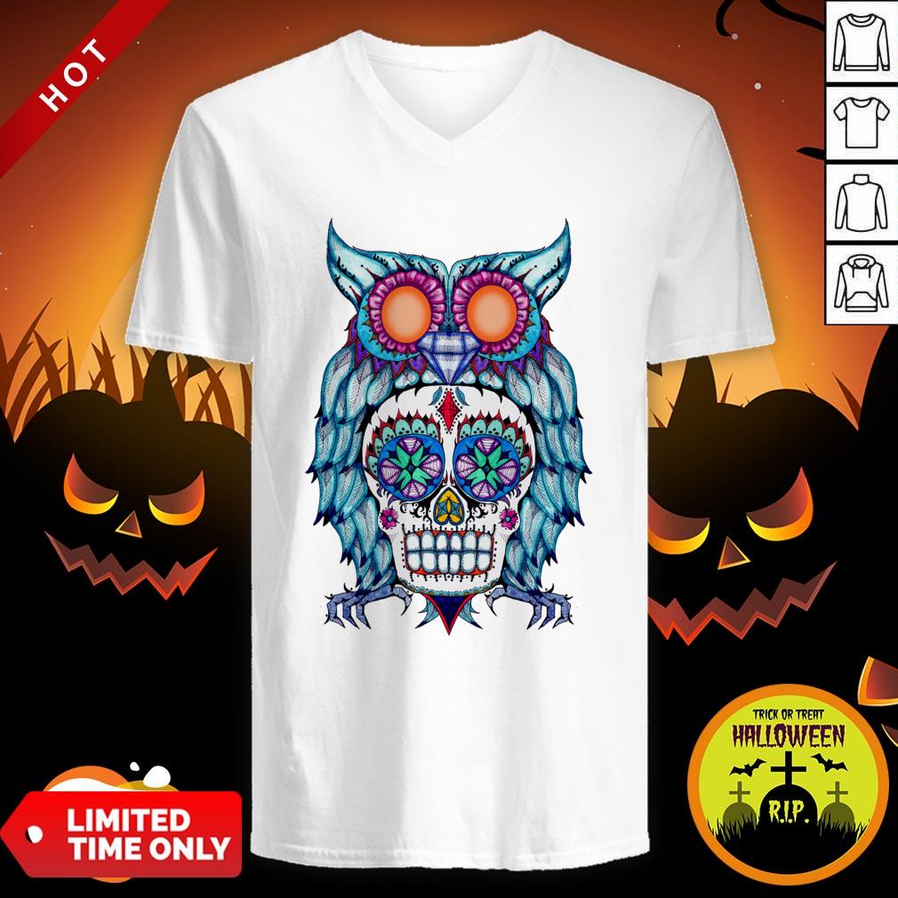 Sugar Skull Owl Dia De Muertos Day Of The Dead Mexican Shirt