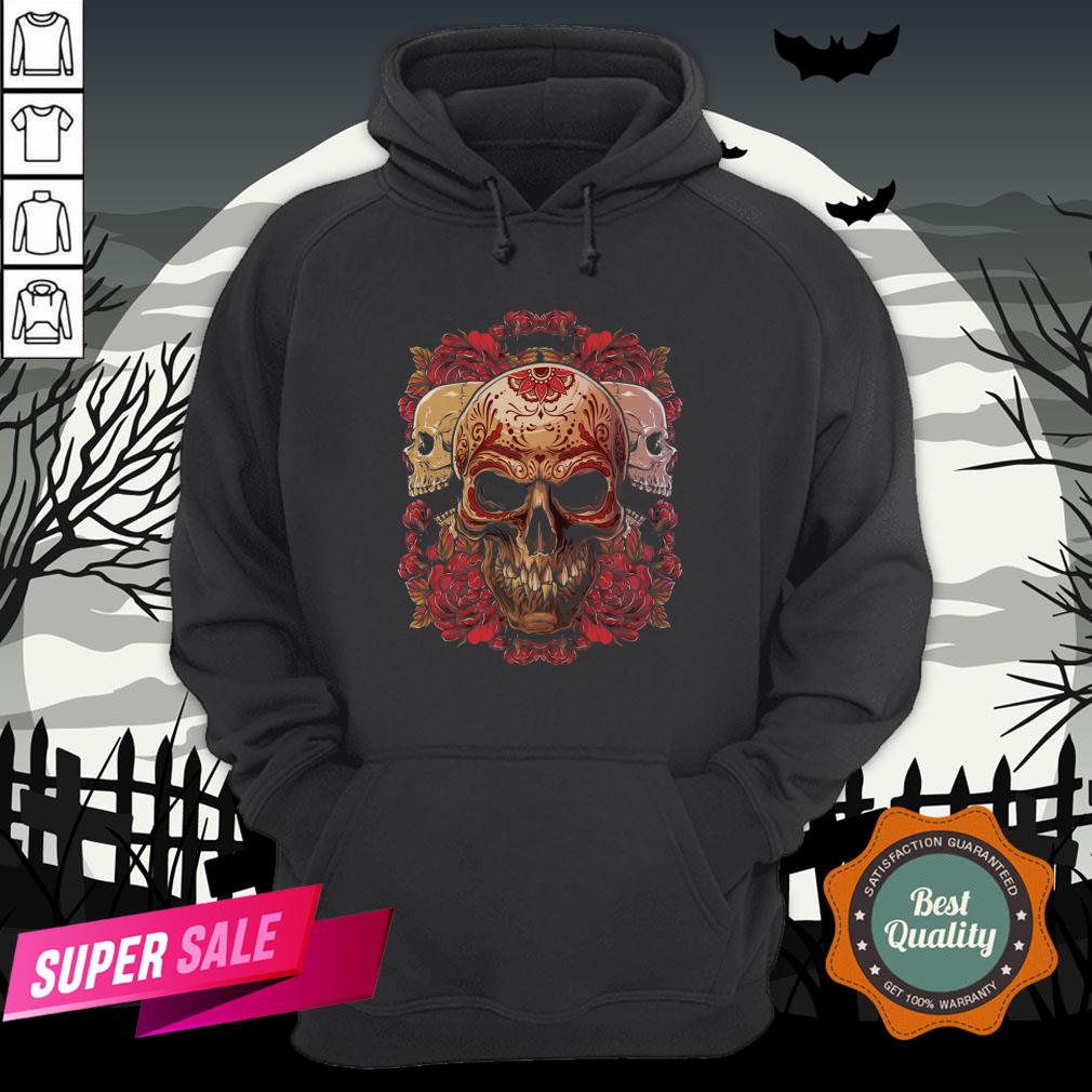 Sugar Skull Roses Day Of The Dead Dia De Muertos Shirt