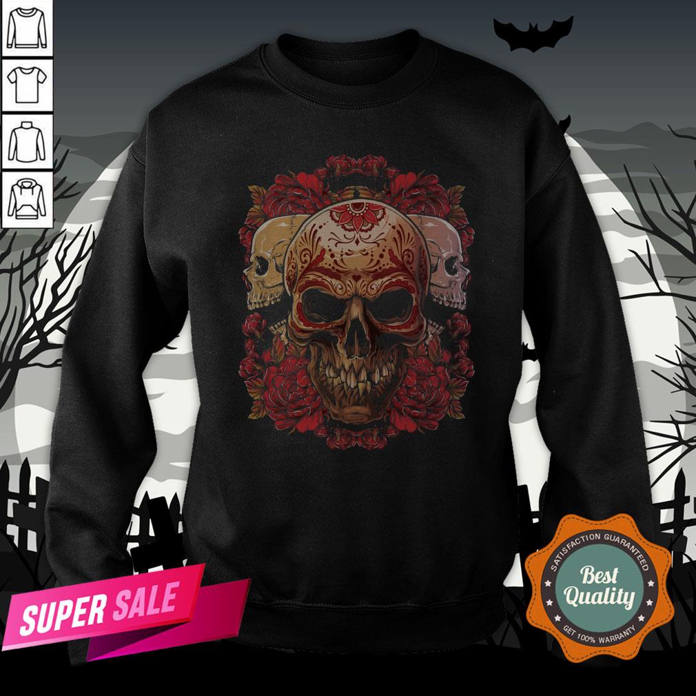 Sugar Skull Roses Day Of The Dead Dia De Muertos Shirt