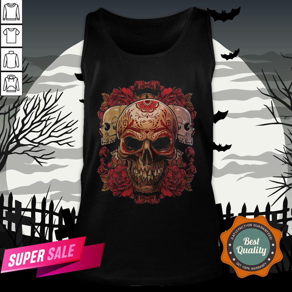 Sugar Skull Roses Day Of The Dead Dia De Muertos Shirt