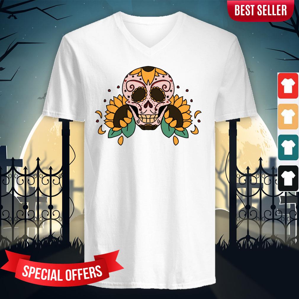 Sugar Skull Sunflowers Dia De Los Muertos Shirt