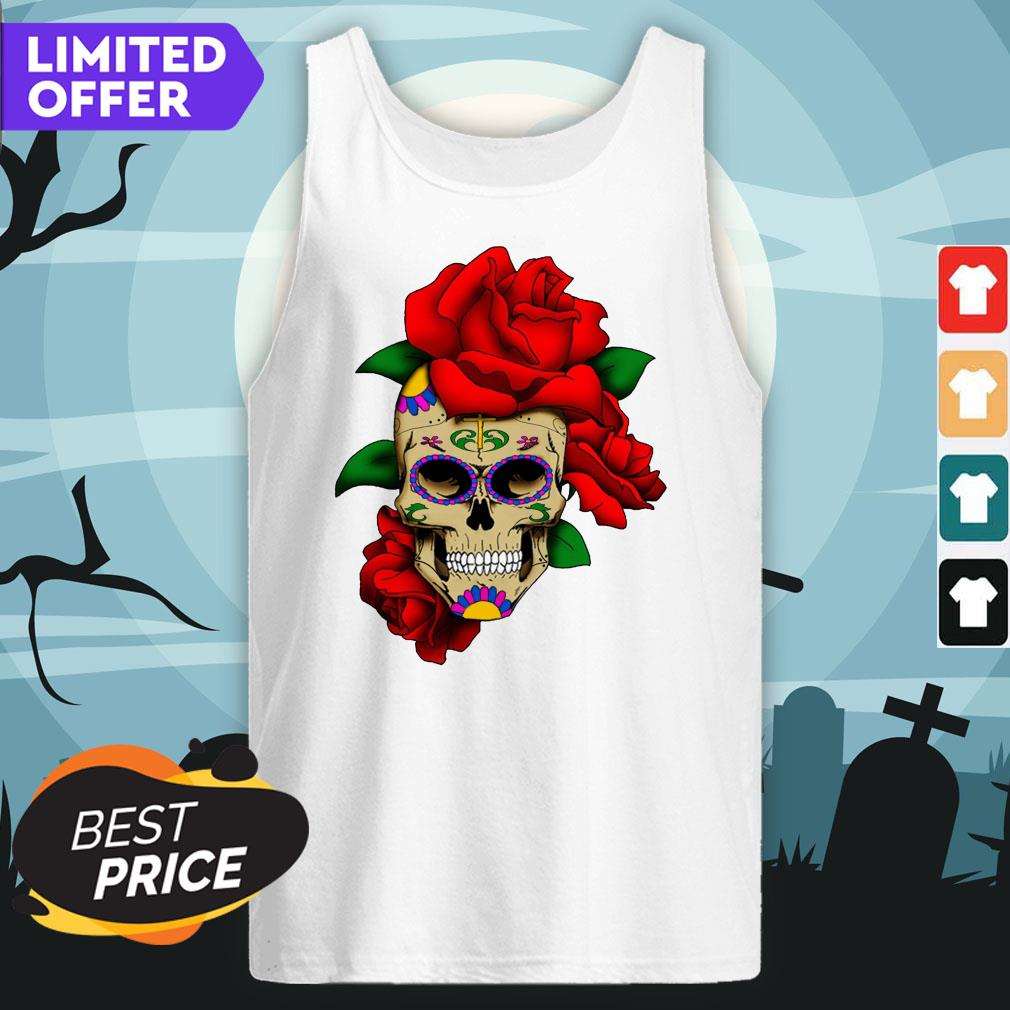 Sugar Skull With Rose Day Of The Dead Mexican Holiday Shirt