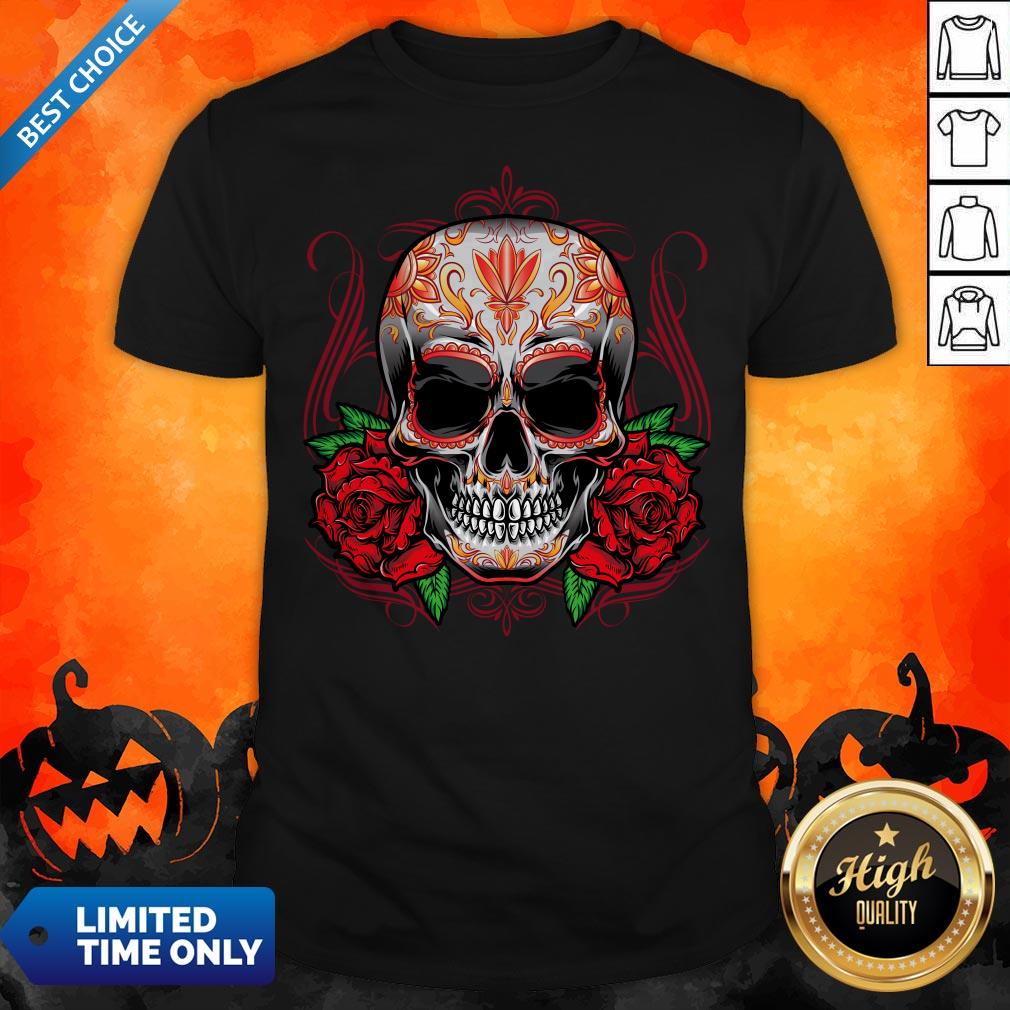 Sugar Skull With Rose Day Of The Dead Shirt