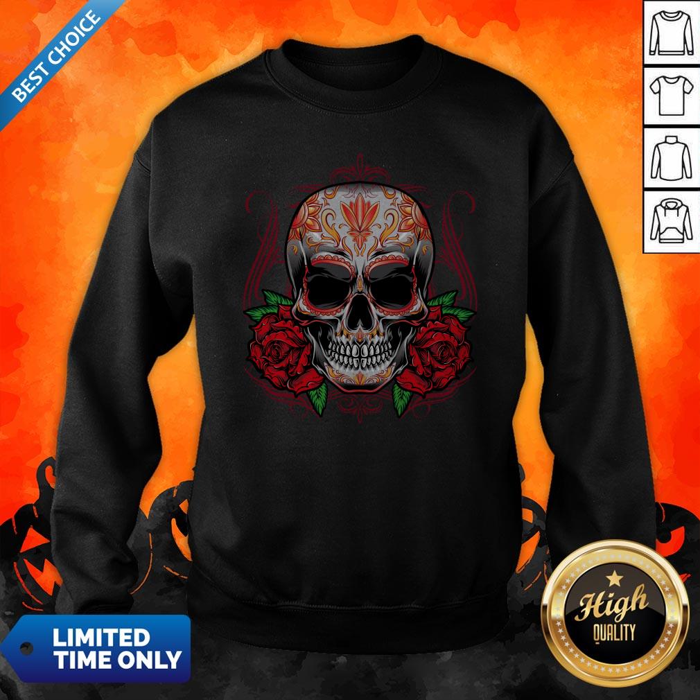 Sugar Skull With Rose Day Of The Dead Shirt