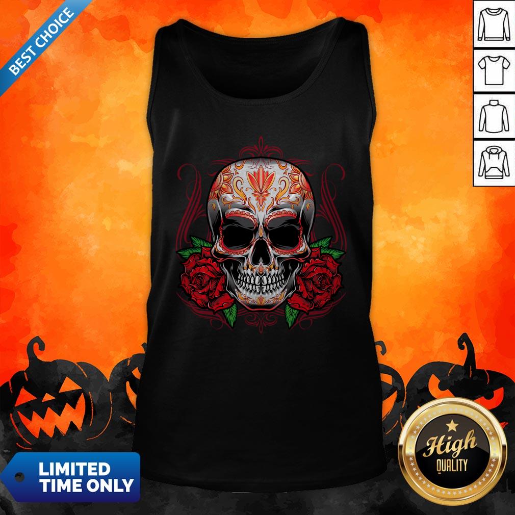 Sugar Skull With Rose Day Of The Dead Shirt