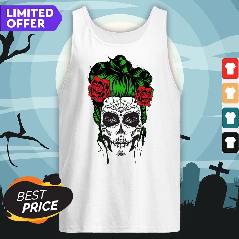 Sugar Skull Woman Day Of The Dead Beauty Dia De Los Muertos Shirt