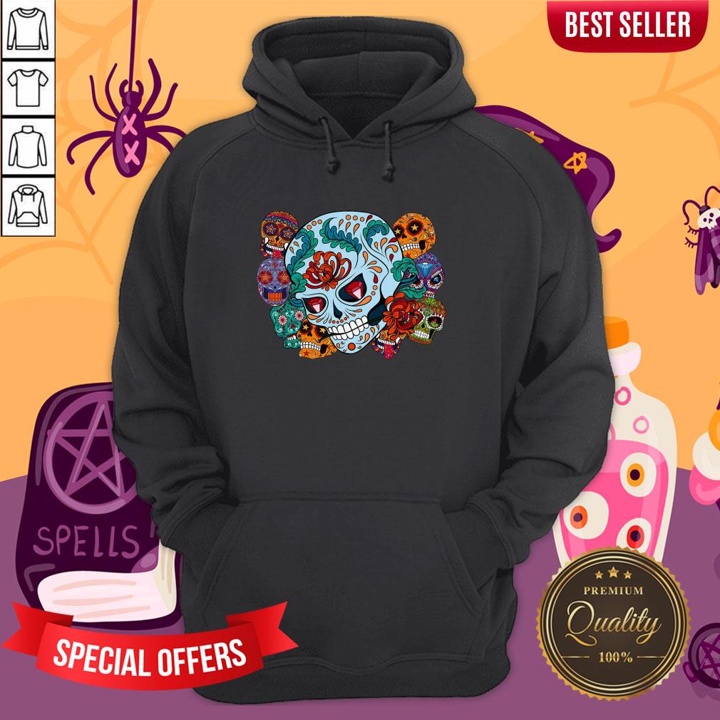 Sugar Skulls Collage Day Of The Dead Mexican Holiday Shirt
