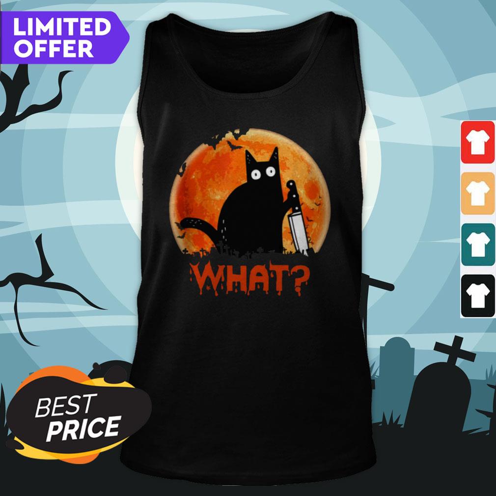 Sunset Black Cat What Halloween Shirt