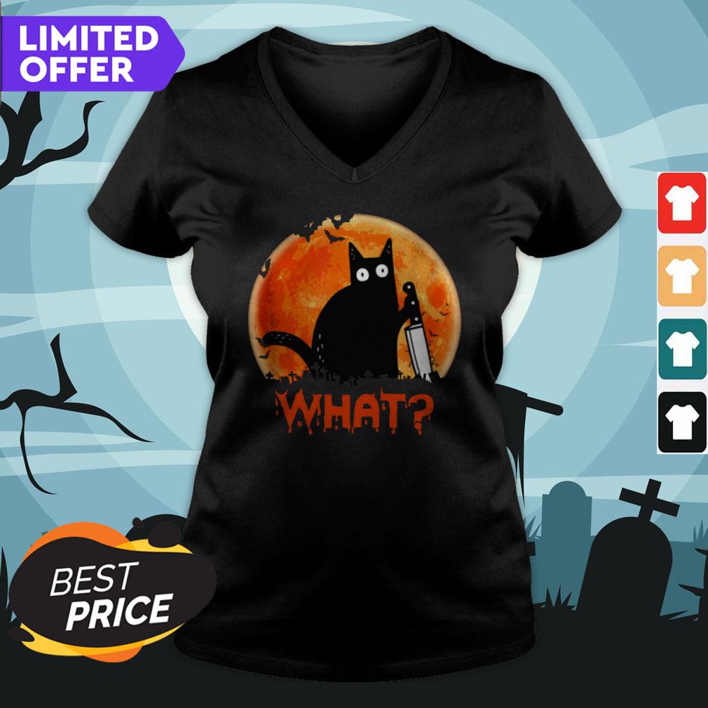 Sunset Black Cat What Halloween Shirt