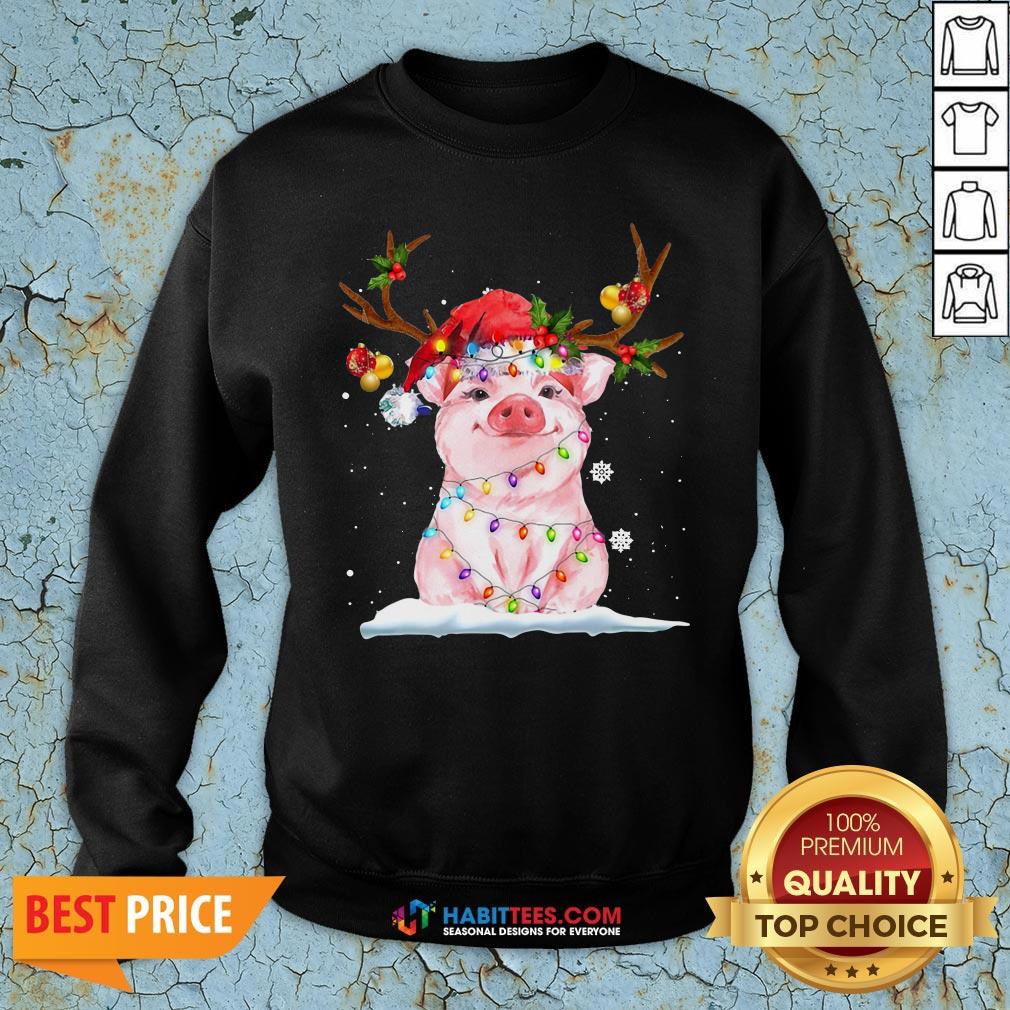 Super Pig Reindeer Light Christmas Shirt