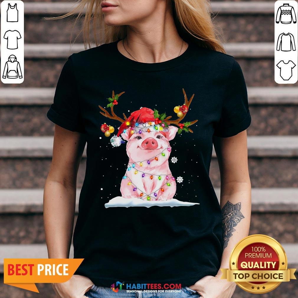 Super Pig Reindeer Light Christmas Shirt