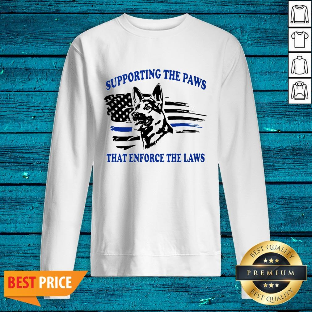 Supporting The Paws That Enforce The Laws American Flag Shirt