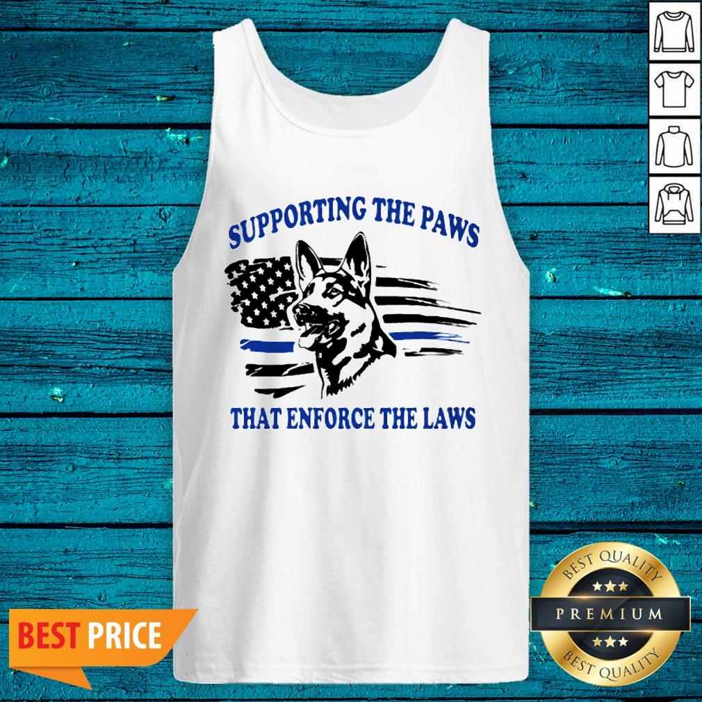 Supporting The Paws That Enforce The Laws American Flag Shirt