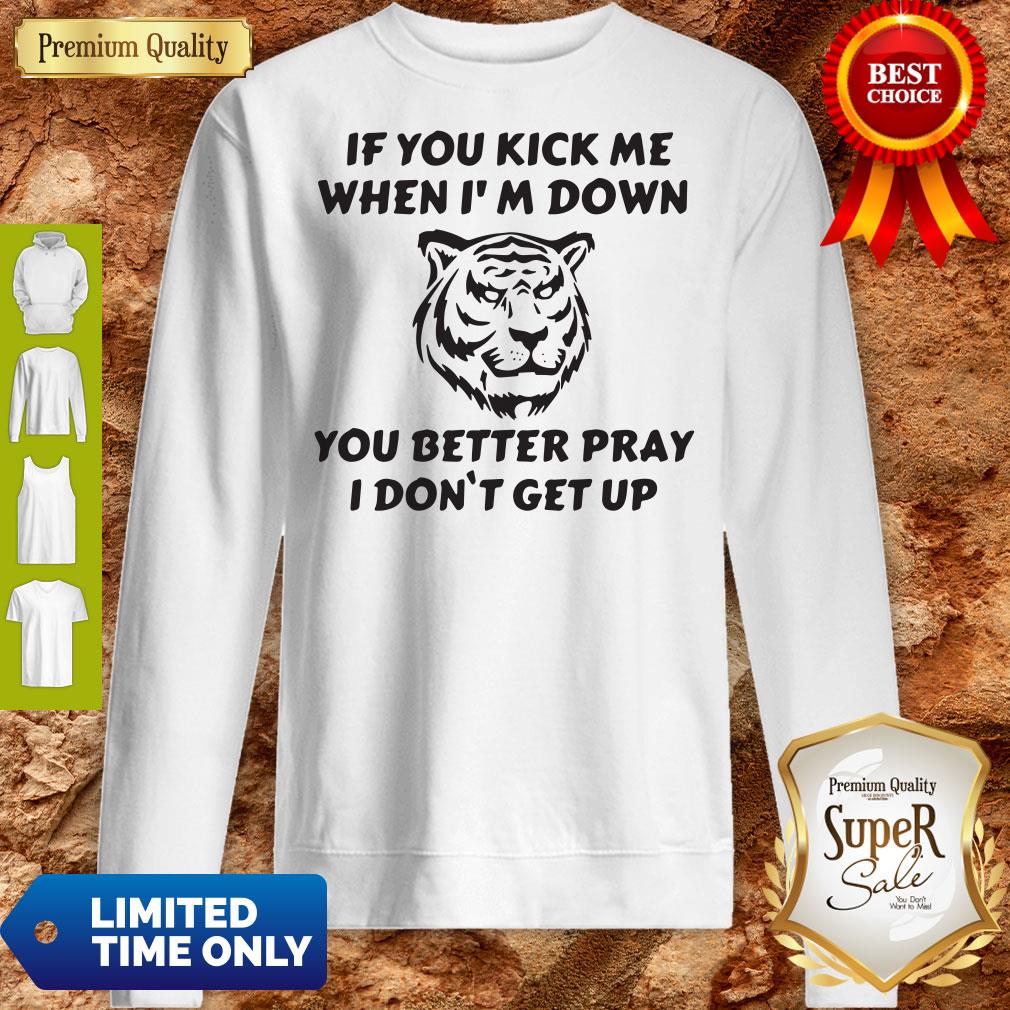 Awesome Tiger If You Kick Me When Im Down You Better Pray I Dont Get Up shirt