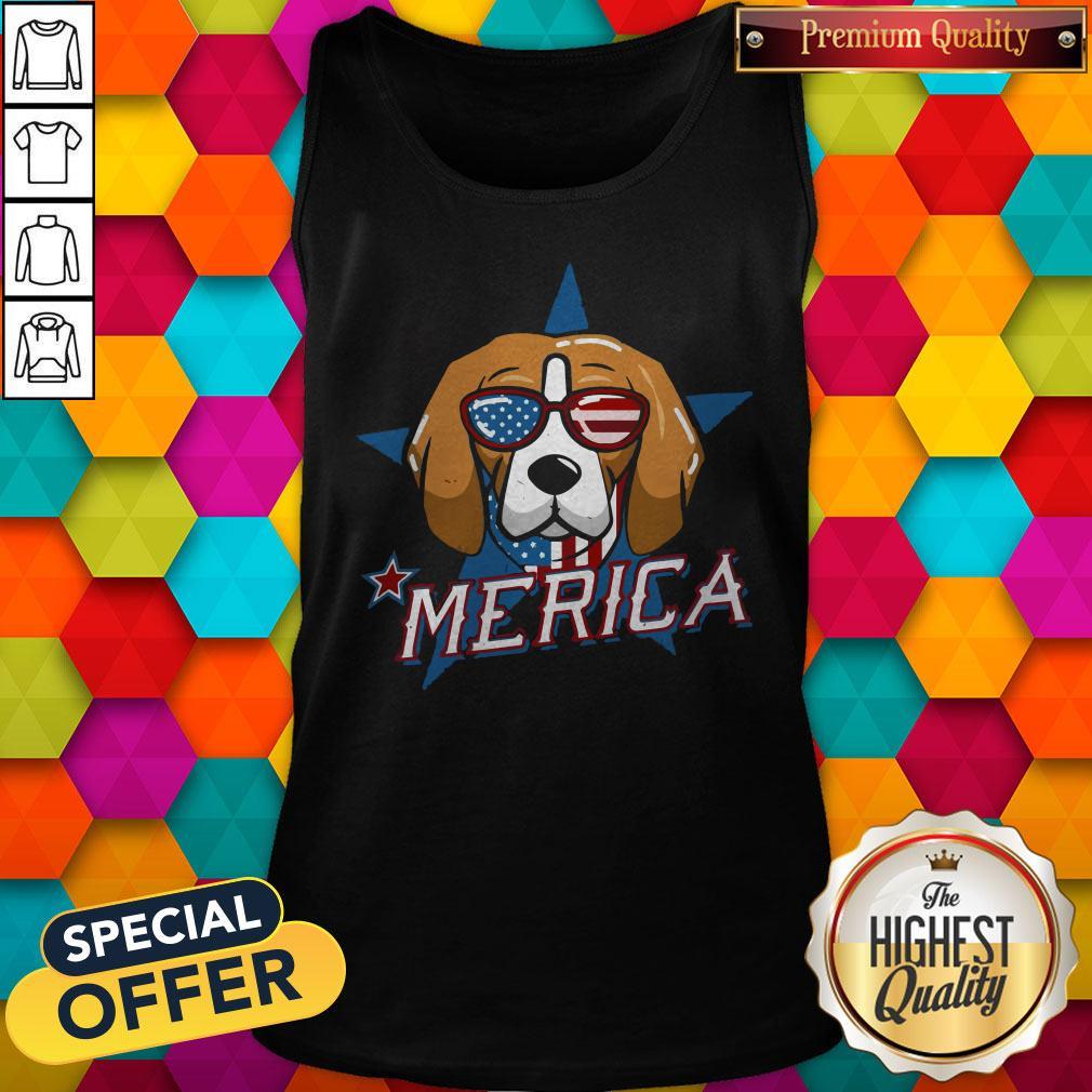 Sweet Beagle Merica American Flag Shirt
