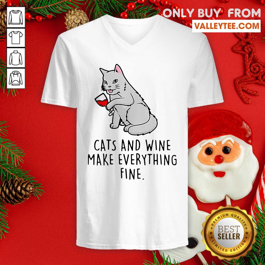 Sweet Cats And Wine Make Everything Fine Shirt