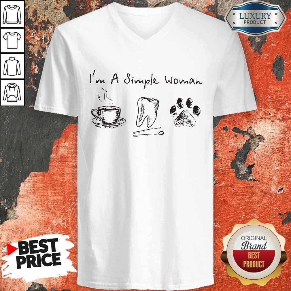 Sweet I’m A Simple Woman Coffee Tooth Dog Paw Shirt