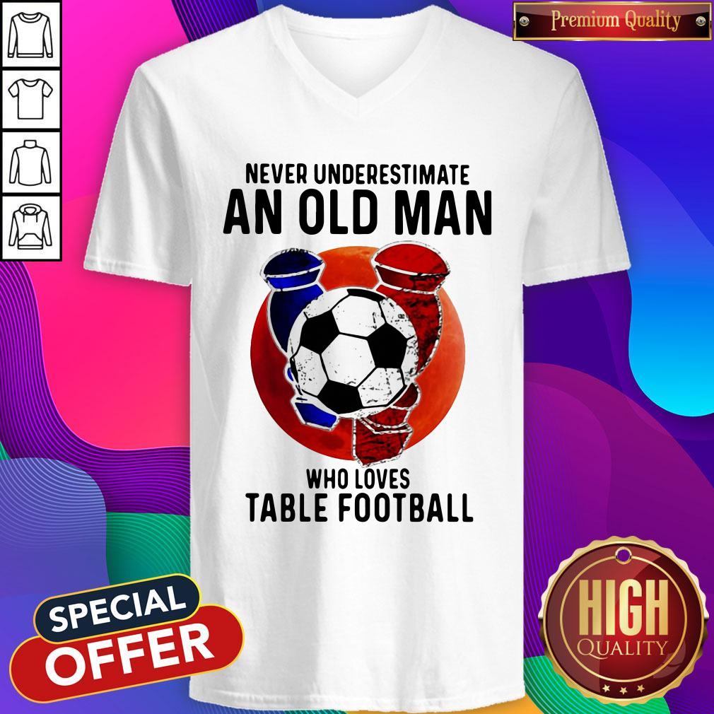 Sweet Never Underestimate An Old Man Who Loves Table Football Sunset Shirt