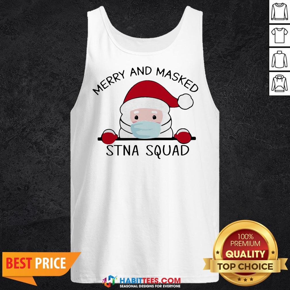 Sweet Santa Face Mask Merry And Masked Santa Squad Christmas Shirt
