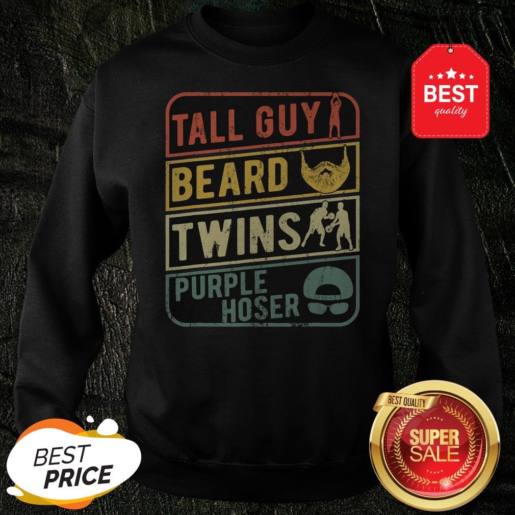 Official Tall Guy Beard Twins Purple Hoser Vintage Shirt
