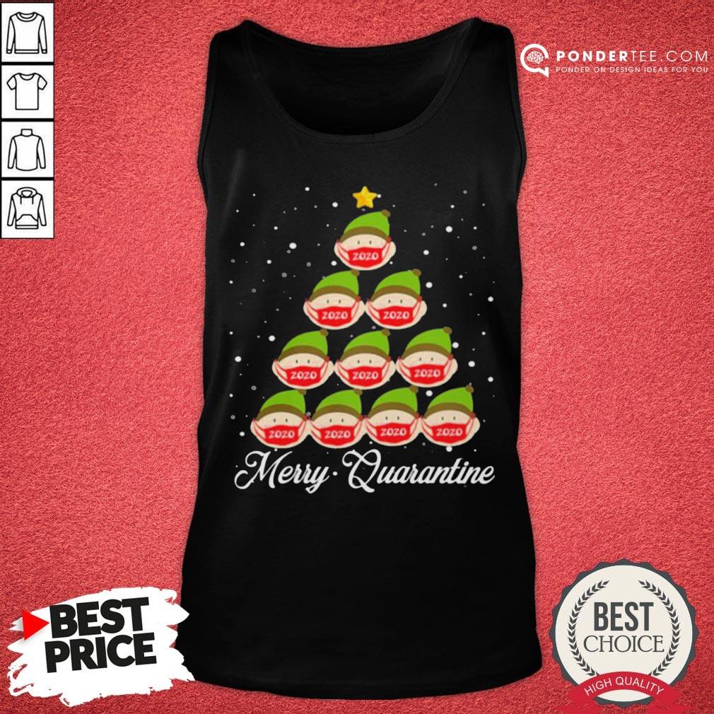 Hot Elf Wearing Mask Merry Quarantine Christmas Tree Pajamas Shirt