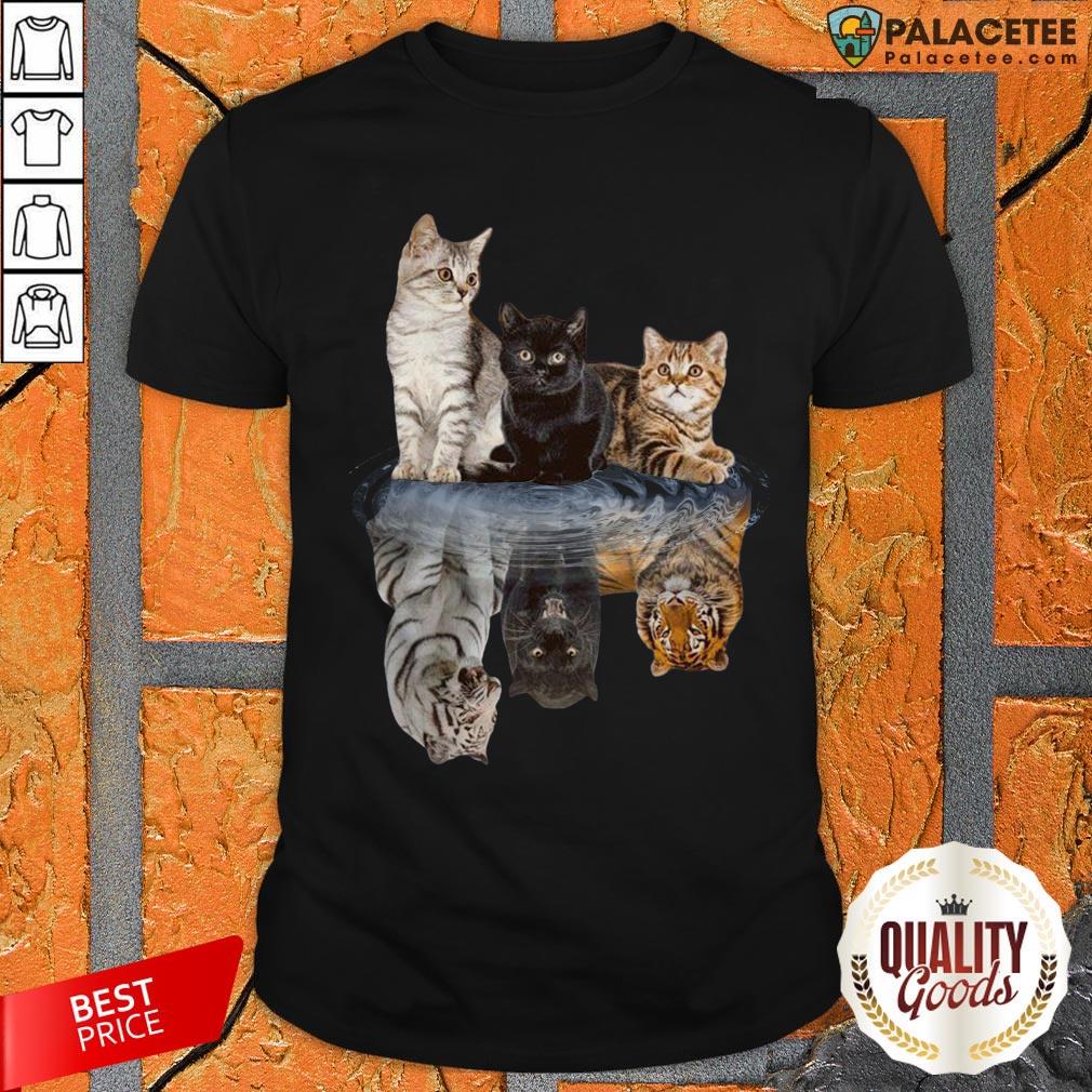 The Cats Water Mirror Reflection Tigers Shirt